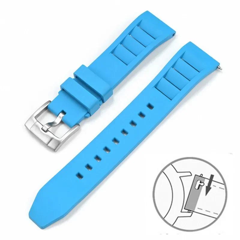 Ремешок для часов Tissot Seiko Casio с быстросъемным креплением, фторкаучуковый ремешок-браслет для Swatch Omega, мужской, 20 мм, 22 мм