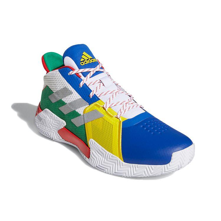 adidas Court Vision 2.0 Кроссовки мужские с круглым носком, на шнуровке, из синтетической кожи, дышащие, средней высоты, для баскетбола, белые, красные, синие FZ1457