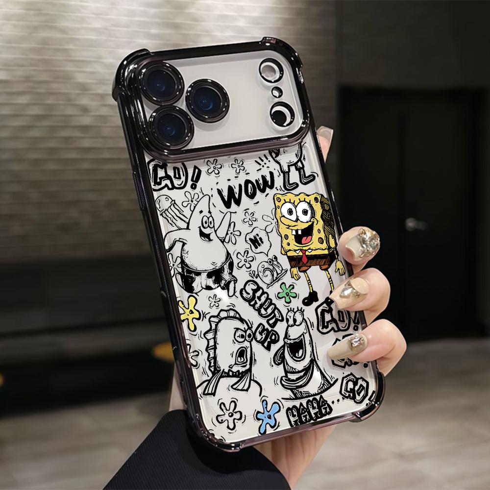 Милый Чехол для Телефона Губка Боб Квадратные Штаны для Xiaomi Redmi Note 15 14 13 12 14C 13C 12C 10C Pro Plus 4G 5G Противоударный Чехол