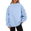 Loose Half High Neck Thick Raglan Warm Fleece Sweatshirt For Women