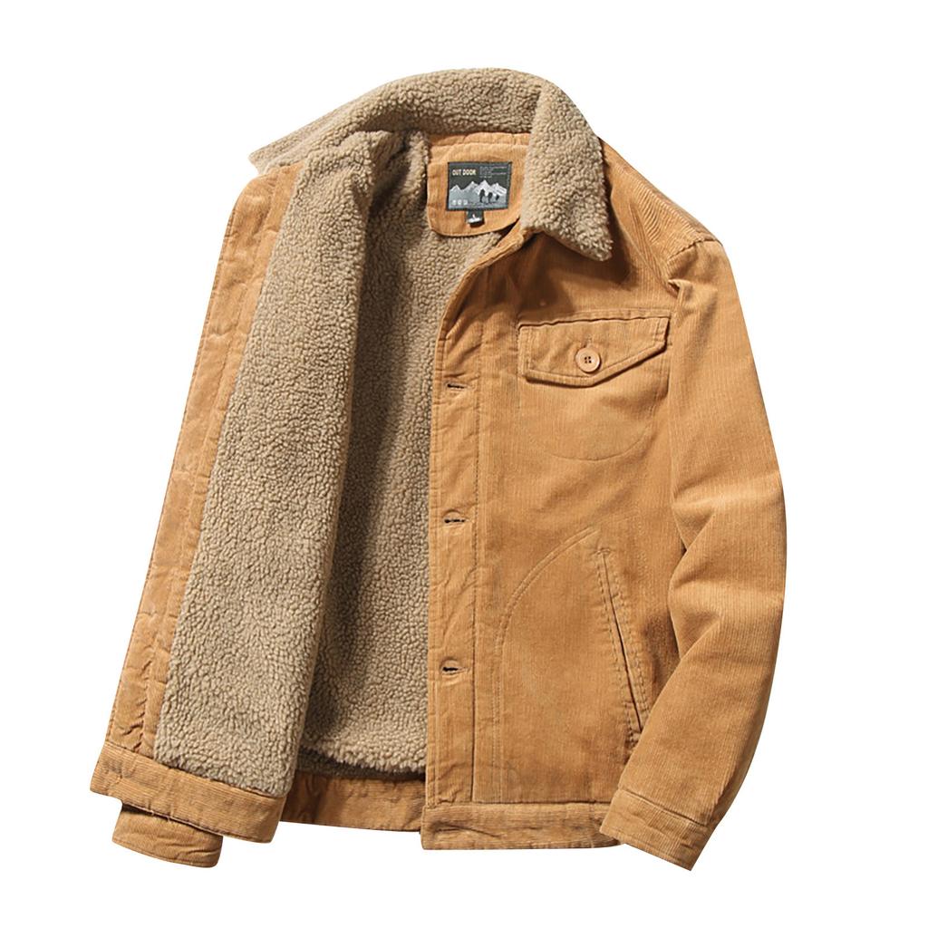 Вельветовое мужское хлопковое пальто с воротником-стойкой, повседневная хлопковая куртка, топ, теплое хлопковое пальто, пальто