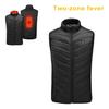 2 зоны обогрева, умный тепловой жилет для мужчин и женщин, USB электрический теплый жилет, воротник-стойка, без рукавов, на молнии, зимний походный жилет с подогревом