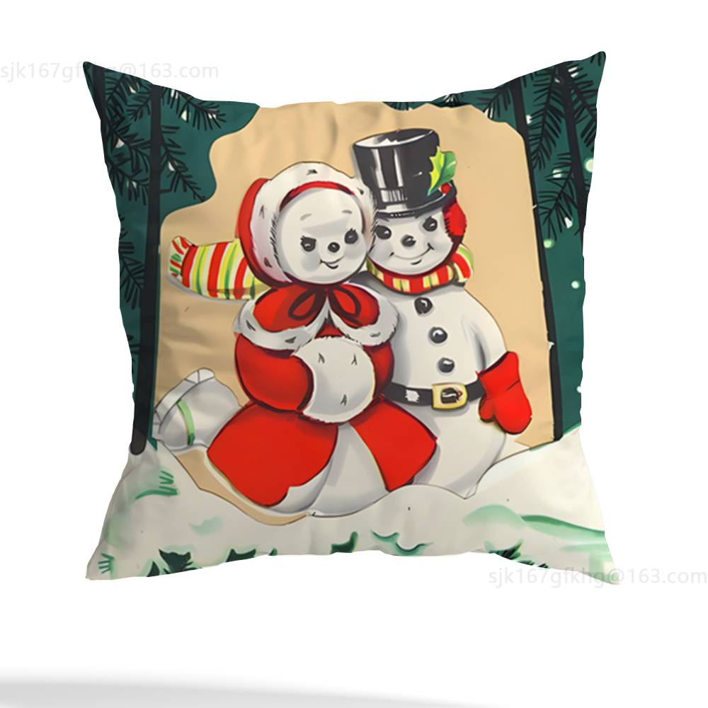 Christmas Santa Pillow Case Pillow Case Living Room Sofa Cushion Cover Suitable For Home Bedroom Room Decoration