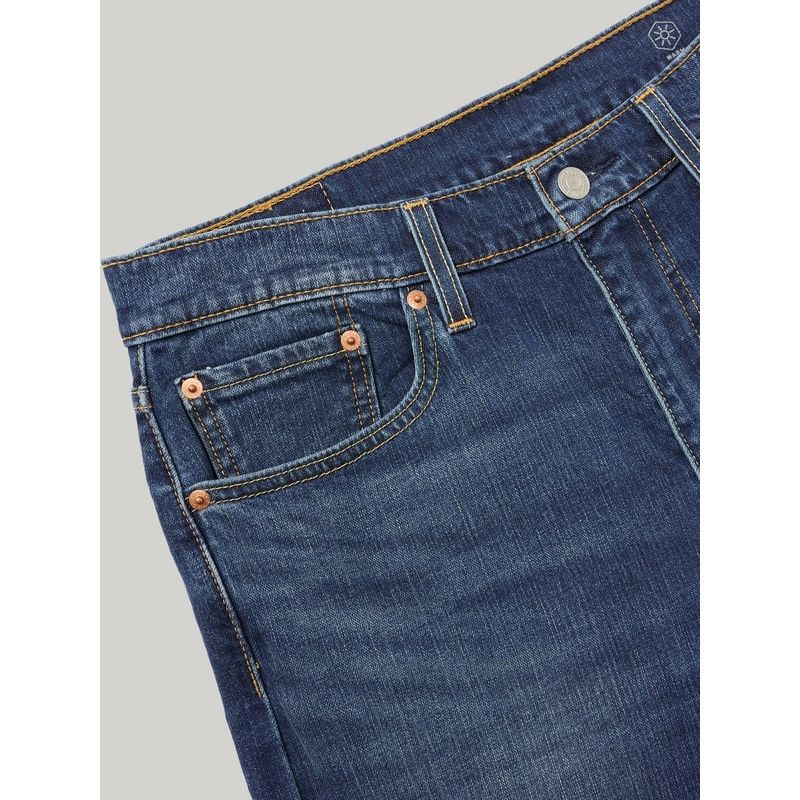 Xiao Li Zi 2025 Winter Warm Men's 502 Tapered Fleece-Lined Jeans Thermal Long Pants Thick Style 29507-1620