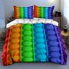 Rainbow bubble texture Bedding Duvet cover sets Duvet covers Pillowcases gifts (1 * Duvet Cover 2 * Pillowcases, without duvet insert)