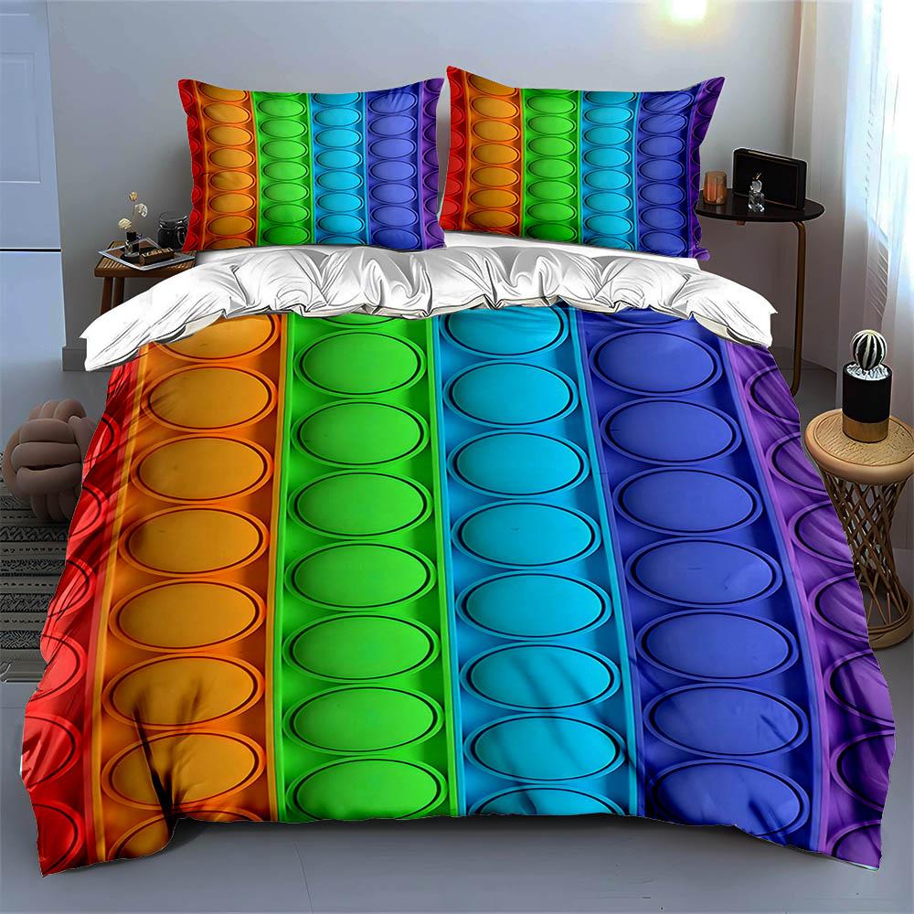 Rainbow bubble texture Bedding Duvet cover sets Duvet covers Pillowcases gifts (1 * Duvet Cover 2 * Pillowcases, without duvet insert)