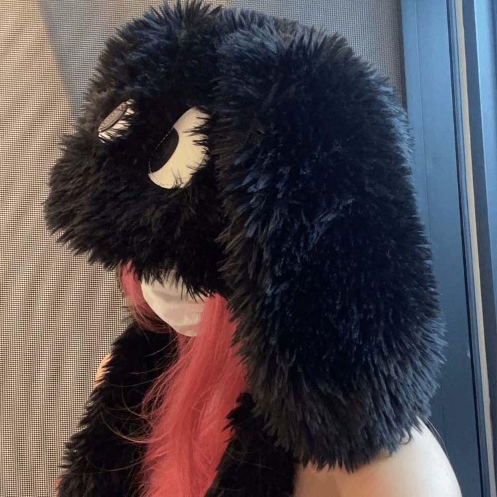 Шнуровка Длинная щенячья шапка Зимняя мультяшная шапка Мягкая плюшевая шапочка для взрослых