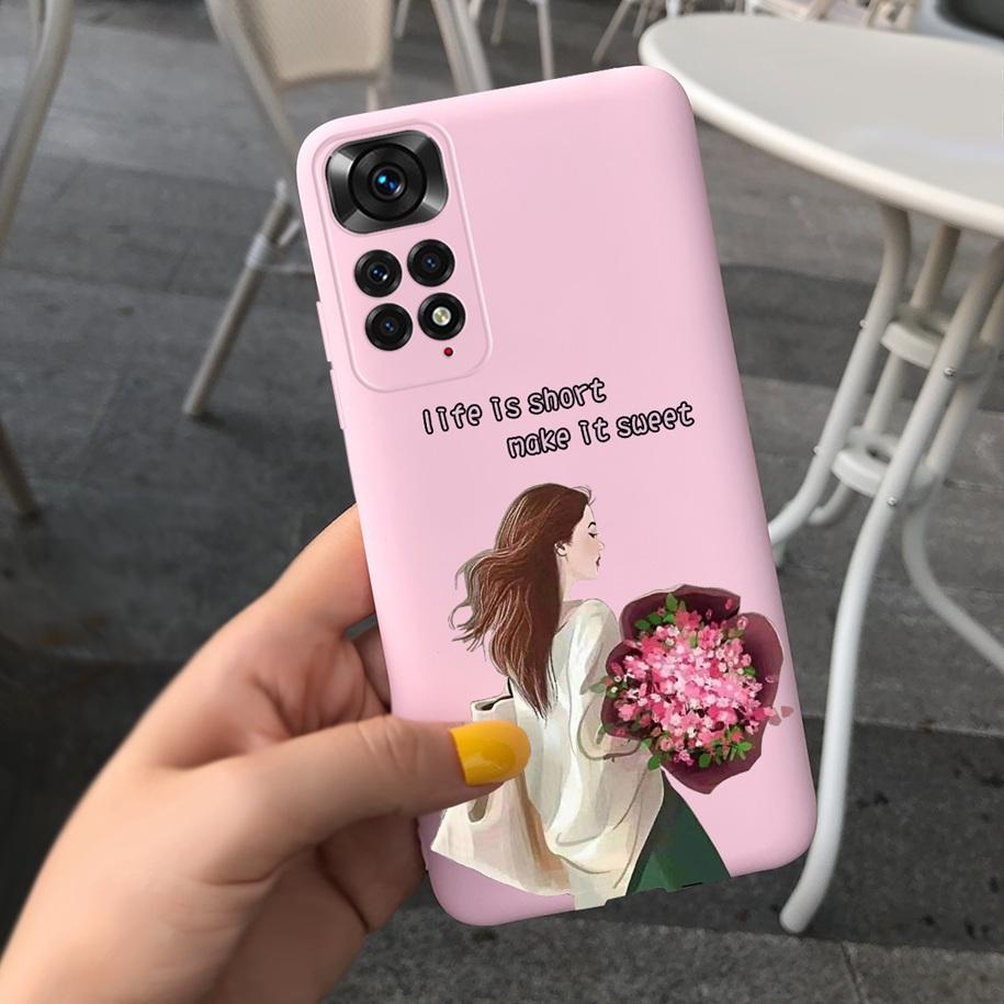 For Xiaomi Redmi Note 11 Case 2022 Slim Silicone Soft Flower Phone Cover For Xiaomi Redmi Note 11S Bumper Note11 Pro Plus Fundas