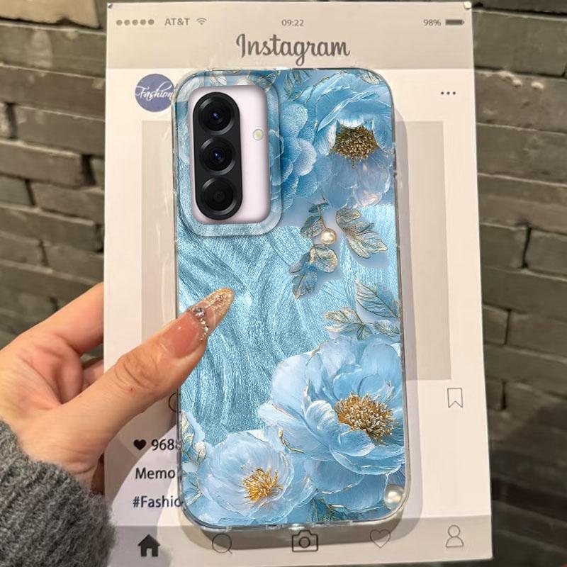 Роскошный чехол с цветами для Samsung A56 A16 A17 A07 S24 S25 FE Xiaomi Redmi Note 14 13 Pro 14C A5 Huawei Honor 400 200 Lite Pro iPhone 16 Противоударный чехол