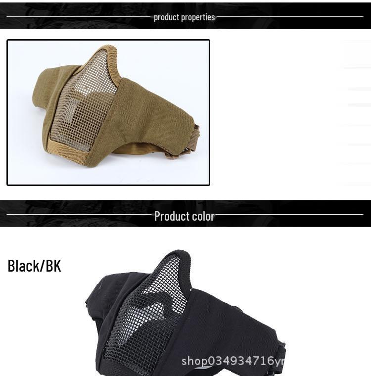 Steel Mesh Tactical Half Face Mask - Multifunctional Military Protective Gear