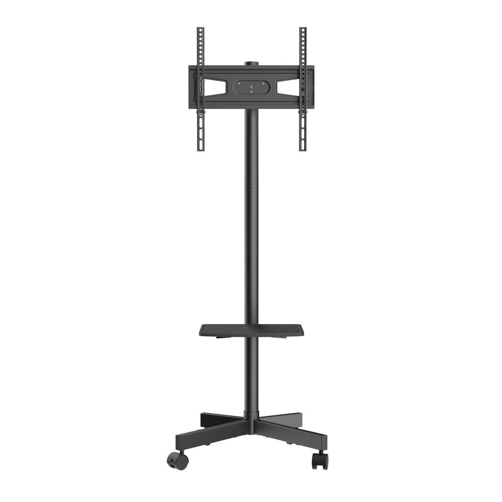 Mobile TV Stand, Mobile TV Cart for 23 to 60 inch TVs, Height Adjustable Portable TV Stand with Wheels, with A Tray for Audio-Visual Devices, Rolling