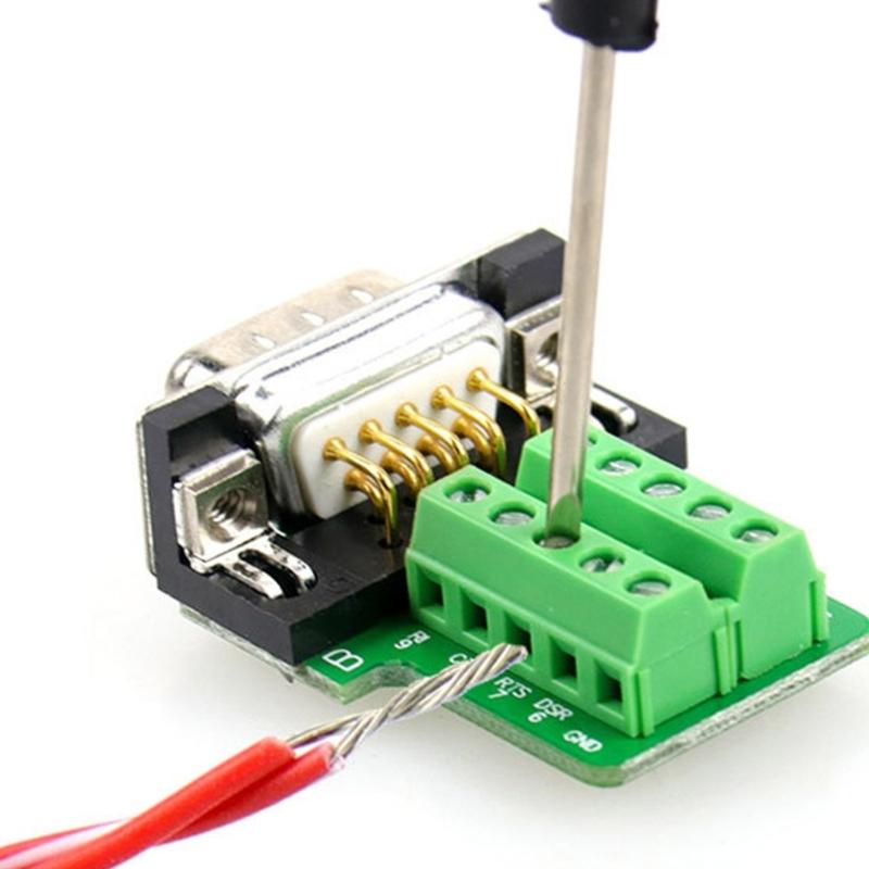 2pcs DB9pin Serial Port Terminal Adapters 9Pin Male and Female Solderless Industrial Contacts Connectors