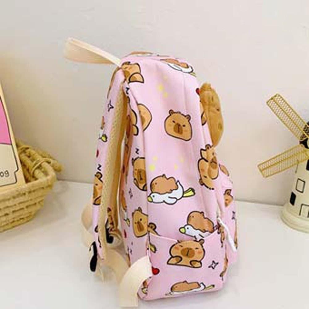 Doll Decoration Capybara Backpack Thickened Large Capacity School Bag Friends