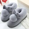 Осенне-зимние хлопковые тапочки с мехом кролика, теплые домашние тапочки с толстой подошвой из хлопка для дома, женские тапочки, милые пушистые тапочки с изображением кота