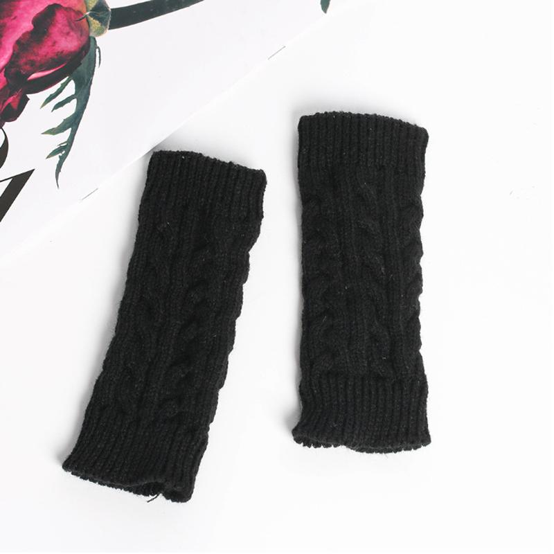 Women Knitted Arm Warmer Long Fingerless Gloves Mitten Winter Y2K Solid Arm Sleeve Fashion Casual Soft Girls Clothes Punk Gloves