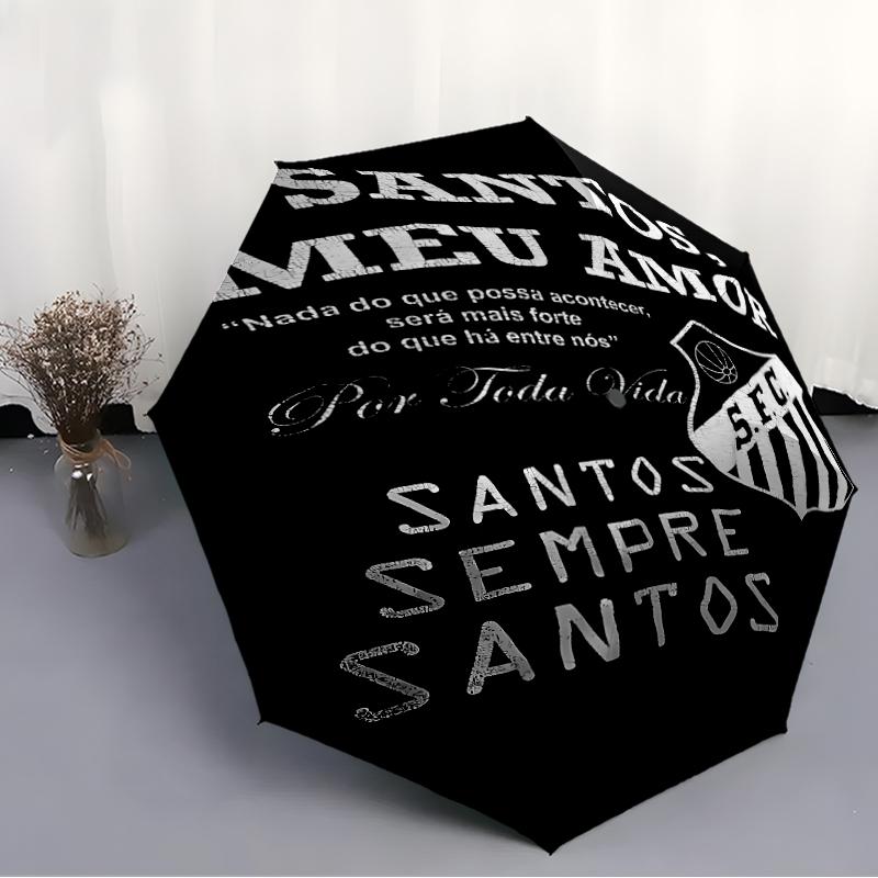 Printed Santos SFC logo Folding Umbrella,Outdoor,Leisure,And Travel Umbrella,Durable Umbrella Fabric,Birthday And Holiday Gift