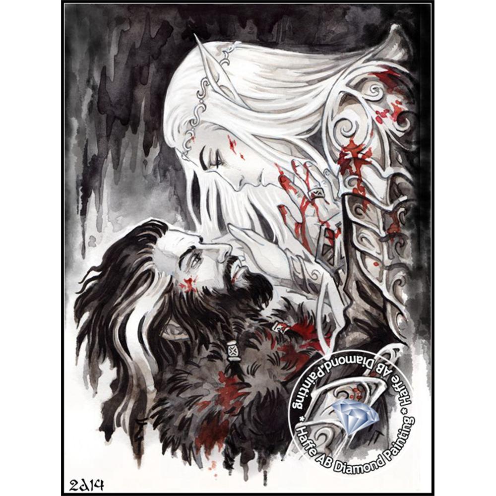 2026 Новый Фэнтези Лорд Эльфийский Принц Алмазная Живопись Кольцо Силы Лесной Пейзаж Дерево Цветок Мозаика Домашний Декор