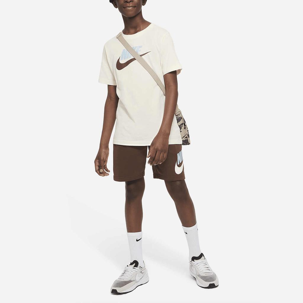 Nike Sportswear Logo Casual Short Sleeve T-Shirt Kids Tops Beige AR5252-113