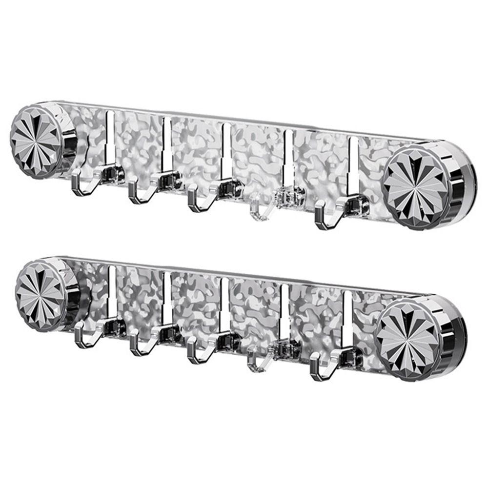 Transparent Wall Mounted Corrugated Row Hook 5 Hooks Sundries Storage Hook  Bathroom Accessories