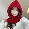 Woolen Hooded Cap Windproof Pullover Cap Fashion Knitted Balaclava Hat  Autumn