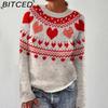 Women's Sweater - O-Neck Color-Blocked Oversized Fashion Pullover Knit