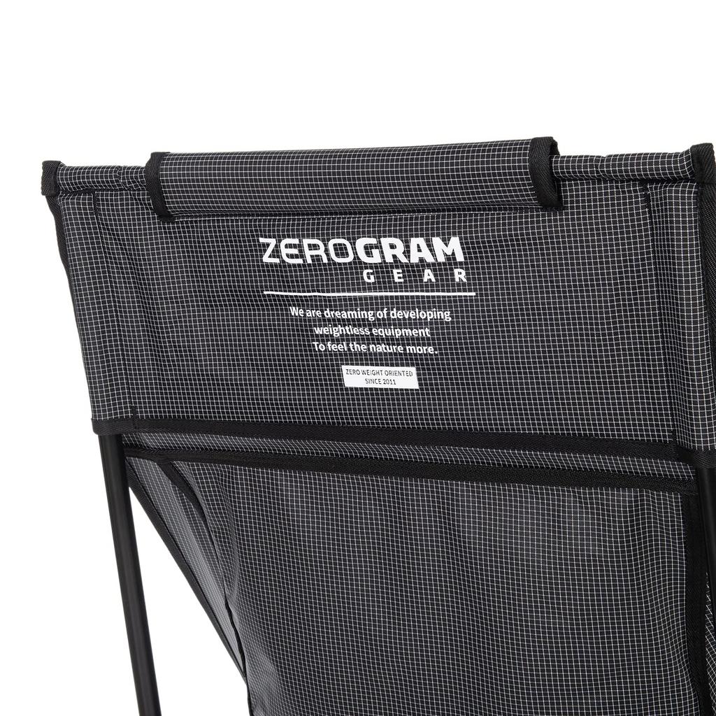 ZEROGRAM BROOKS GROUND CHAIR Легкий Складной С Высокой Спинкой Длительный Спиной Высоколегкий Переработанный Минималистичный Для Кемпинга RC-L (черный) / Стул, Спинка, Высокопрочная