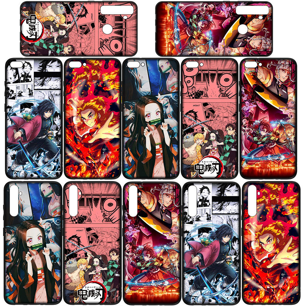Чехол для iPhone 16 15 Xiaomi Redmi Note 14 13 12 11 Pro Max X 8 16e Samsung Galaxy S25 S24 S23 Moto OPPO Huawei Kyoujurou Demon Slayer Tanjirou Nezuko
