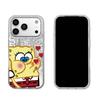 Чехол Губка Боб и Дом-Ананас для iphone 18 Pro Max 16 Plus 15 17 Pro 14 XS Max 12 13 XR Air 11 Серебристый Блеск Трескающийся Фон