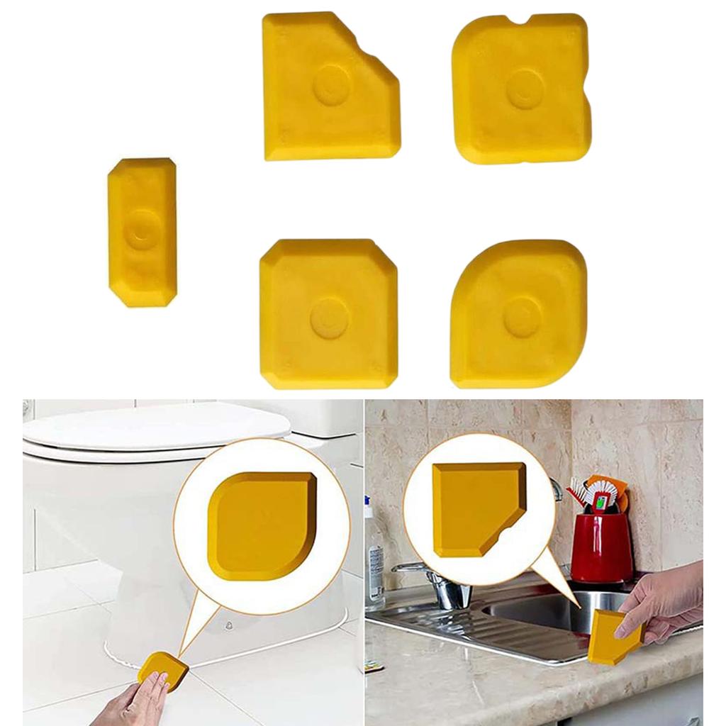 5 Pack Caulking Scraper Set for Bathroom Kitchen Floor Window Sink Joint Sealant Grout Finishing Tool