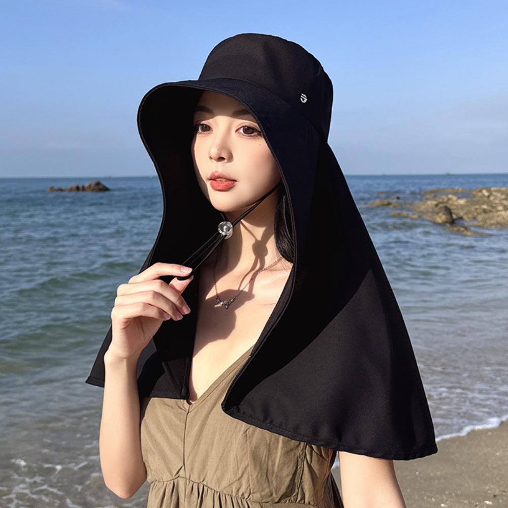 Fisherman Hat Wide-Brimmed Shawl Fisherman Hat Sunscreen Adjustable Sunshade Sun Hat Lightweight Soft Picking Tea Hat Travel
