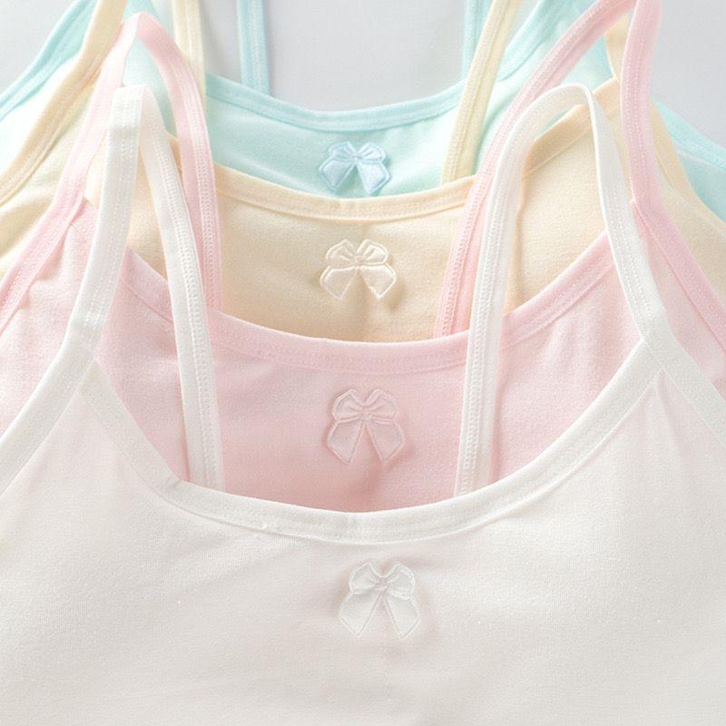 Хлопковый бюстгальтер для девочек с поролоновой чашкой, топы для ухода за грудью для детей, тренировочные бюстгальтеры для девочек, мягкое детское нижнее белье