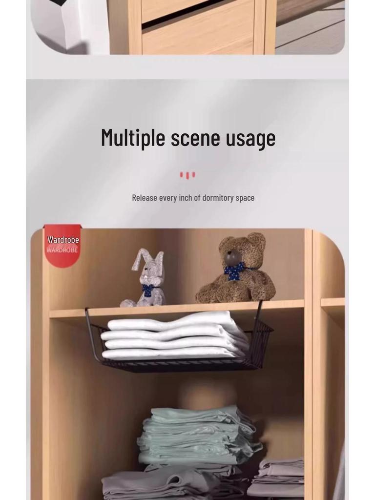 Dormitory Essentials Under-Shelf Storage Basket for University Desks and Wardrobes