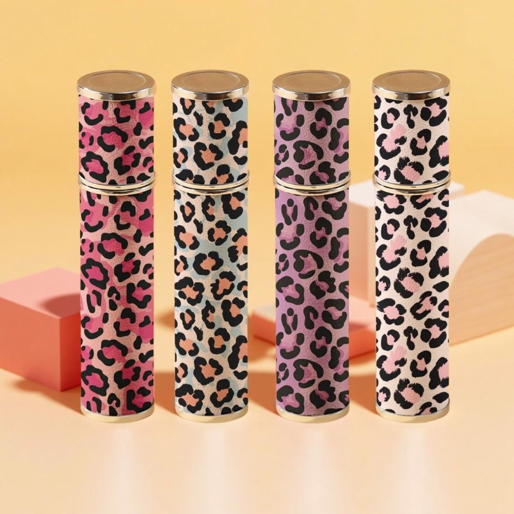 Reusable Leopard Print Leather Spray Bottle Portable Cosmetic Container 10ml Perfume Bottle Makeup