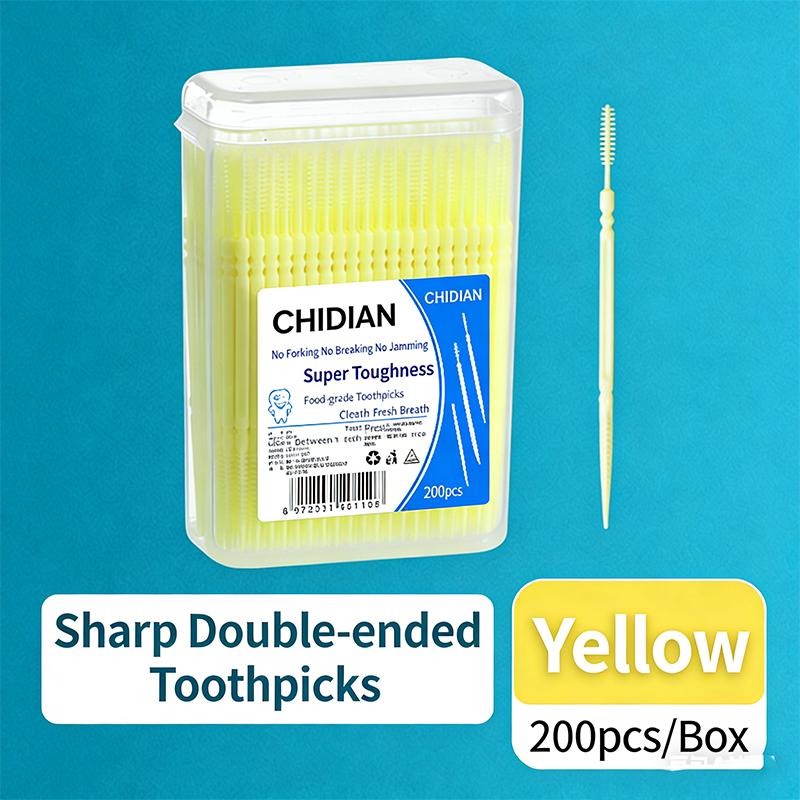 Food Grade Double Sided Toothpicks With Brush Head Disposable Teeth Cleaning Picks For Daily Oral Care