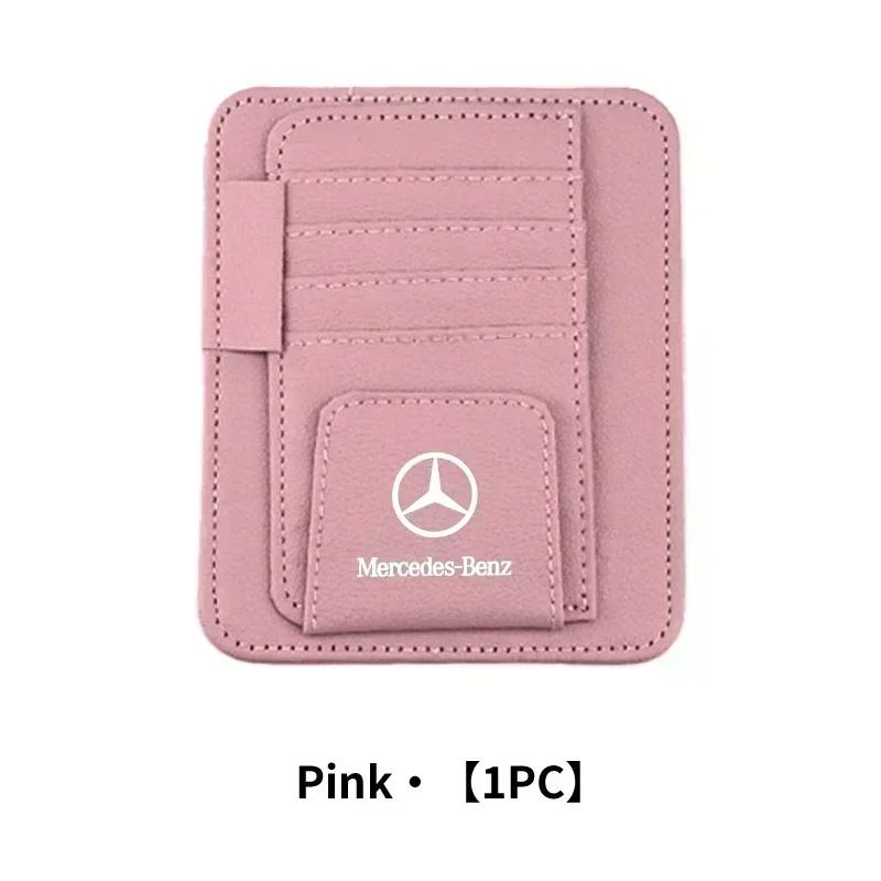 JGAWR1 Car Sun Visor Glasses Holder Card Bag Eyeglasses Storage Clip For Mercedes Benz AMG A C E S Class W201 W210 W108 W204 W205 W203