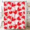 Розово-красная шторка для душа с принтом сердец любви, водонепроницаемый декор для ванной комнаты, 3D-печать, набор ковриков для ванной для украшения ванных принадлежностей