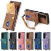 Wrist Strap Wallet Case For Samsung Z Fold 6 5 4 S24 Ultra S23 FE S22 Plus A16 A15 A25 A35 A55 Card Holder Shockproof Protective PU Leather Cover