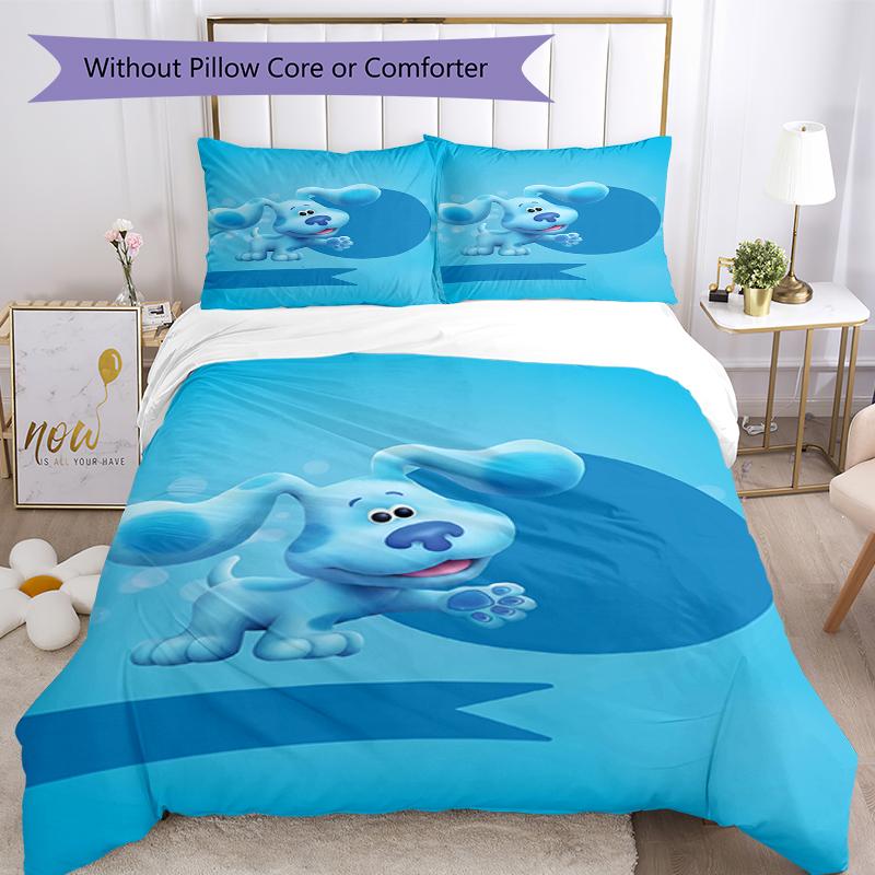 3pcs Blue's Clues Bedding Set Duvet Cover Closure Includes 1 Duvet Cover & 2 Pillowcases, Soft and Comfortable for All Seasons.