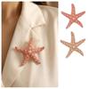Pearl Starfish Starfish Star Metal Pin Jewelry Gift Chest Flower Pin Retro Starfish Brooch  Women