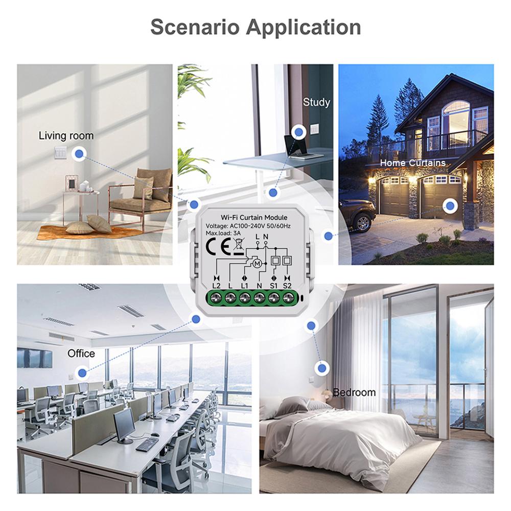 Tuya Умный WiFi Zigbee Модуль переключателя штор для подключенных рольставен и моторов жалюзи Приложение Smart Life Работает с Alexa Google Home