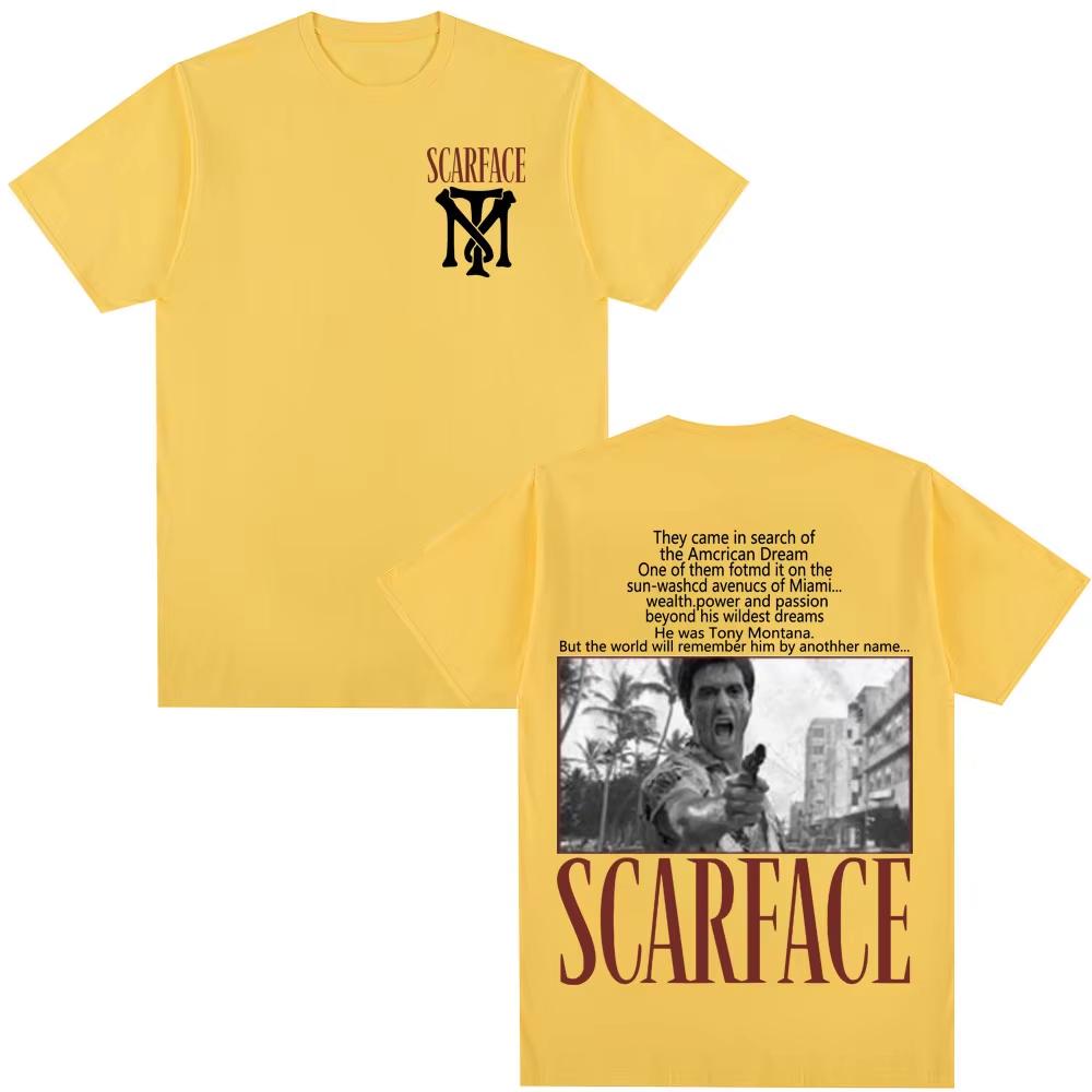 Classic Movie Scarface Tshirt Tony Montana Al Pacino Tshirt Unisex Women Oversized Casual Fashion Short Sleeve Tee Unisex Street