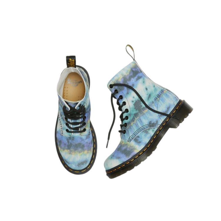 Доктор. Martens 1460 Pascal Кожаные ботинки на шнуровке Синие летние ботинки тай-дай (Женский) Женские кроссовки 27242400