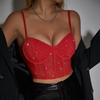 Сексуальный топ-кроп на косточках в стиле ночного клуба - Облегающий однотонный танк