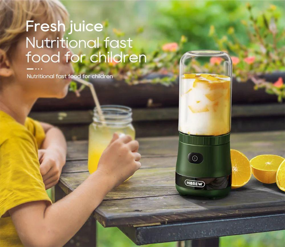 HiBREW G2 3in1 Coffee Grinder, 2000mAh Double Cup, Fruit Mixers Juicers Blender Ice Crusher, for Camping or Journey