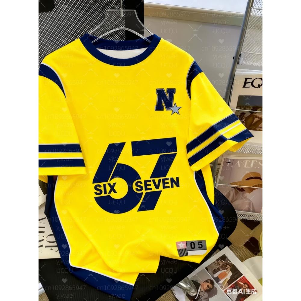 67 Meme T-Shirt for Kids Funny Digital 6 7 Print Summer Short Sleeve Boys Tees Top Loose Streetwear Fashion Girl Clothes