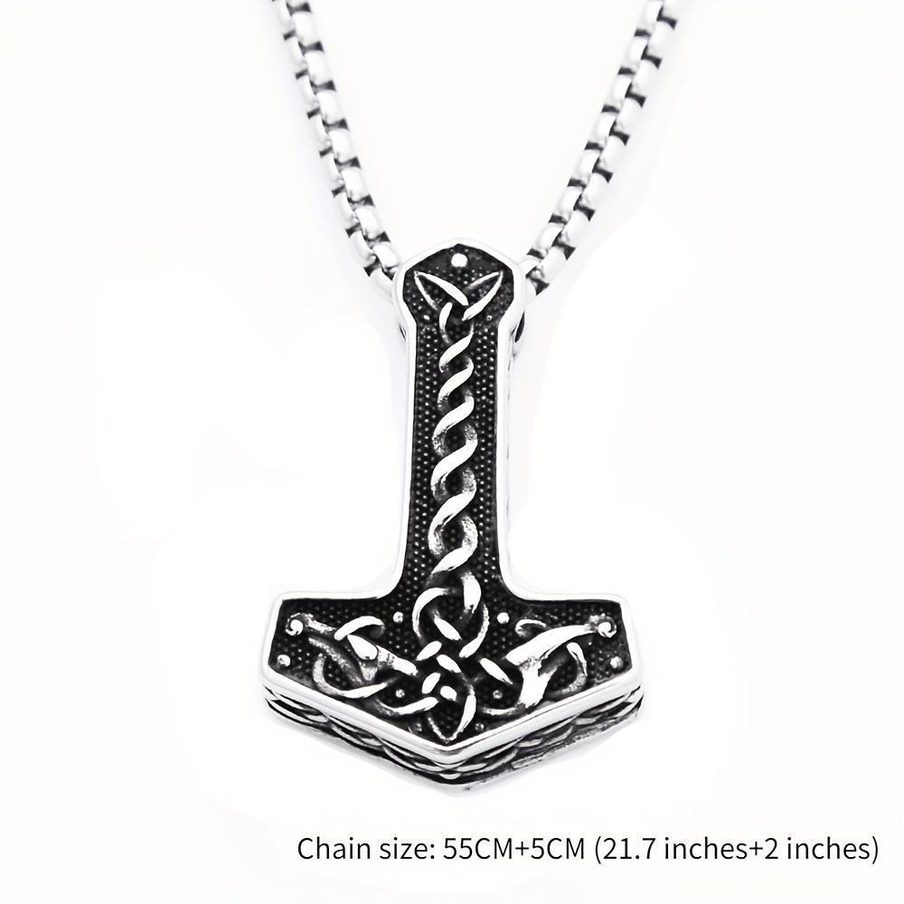 Скандинавский винтажный молот Тора, мужской кулон, ожерелье с кельтским узлом викингов, защитное ювелирное изделие, подарочные аксессуары