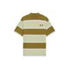 Sports Fashion Series Contrast Stripe Loose Round Neck Short Sleeve T-Shirt Men Tops Ketone-Brown AHSS571-3