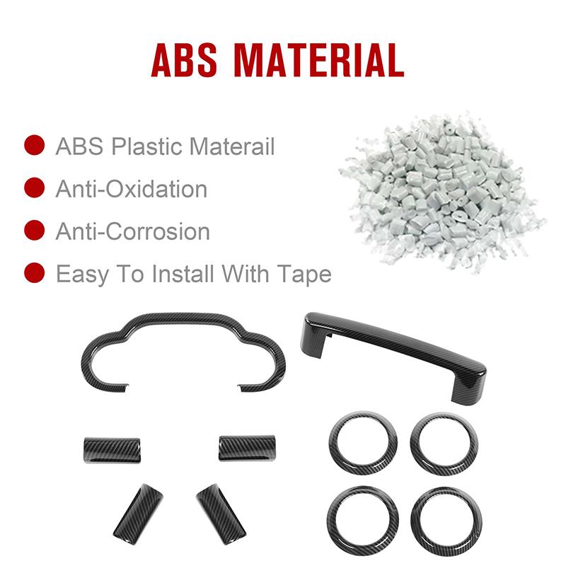 Центральное управление приборной панелью, украшение на руль, интерьерный комплект, подходит для Jeep Wrangler JK 2007-2010, автомобильные аксессуары