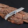 Damascus Steel Titanium Handle Keychain Mini EDC Portable Folding Pocket Knife Camping Survival