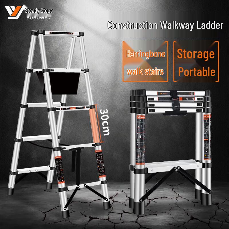 BUBU WEN Aluminum Alloy Telescopic Folding A-Frame Ladder